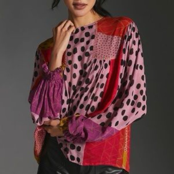 ANTHRO | BLNK NYC Miranda‎ Peasant Blouse - Picture 1 of 8